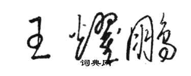 駱恆光王耀鵬草書個性簽名怎么寫