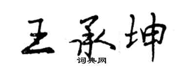曾慶福王承坤行書個性簽名怎么寫