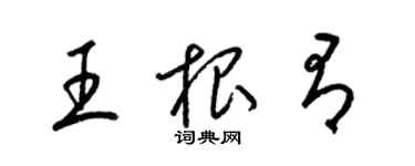 梁錦英王根有草書個性簽名怎么寫