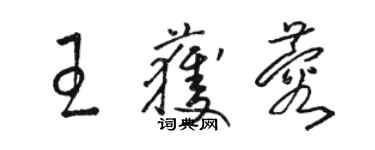 駱恆光王獲蓉草書個性簽名怎么寫