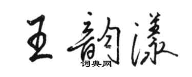駱恆光王韻漾行書個性簽名怎么寫