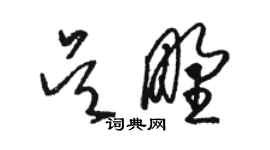 駱恆光吳野草書個性簽名怎么寫