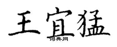 丁謙王宜猛楷書個性簽名怎么寫