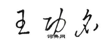 駱恆光王功名草書個性簽名怎么寫