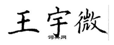 丁謙王宇微楷書個性簽名怎么寫