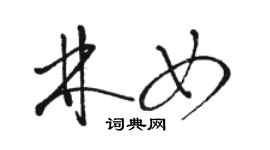 駱恆光林女草書個性簽名怎么寫