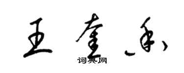 梁錦英王奎香草書個性簽名怎么寫