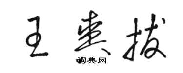 駱恆光王爽拔草書個性簽名怎么寫