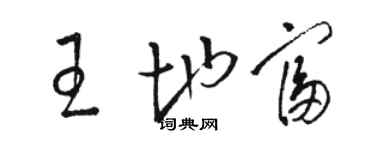 駱恆光王地富草書個性簽名怎么寫