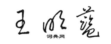 駱恆光王明藍草書個性簽名怎么寫