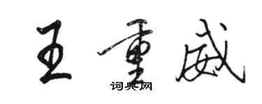 駱恆光王重威行書個性簽名怎么寫