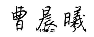 王正良曹晨曦行書個性簽名怎么寫