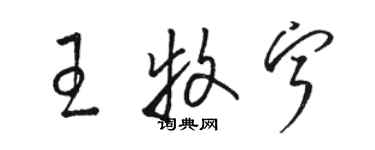 駱恆光王牧寧草書個性簽名怎么寫