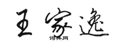 駱恆光王家逸行書個性簽名怎么寫