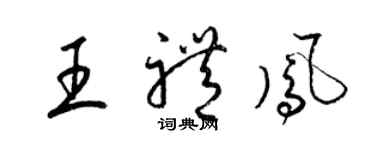 梁錦英王禮鳳草書個性簽名怎么寫