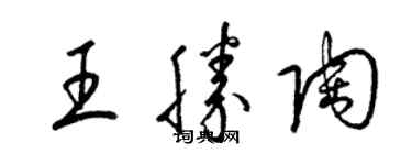 梁錦英王勝陶草書個性簽名怎么寫