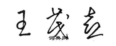 駱恆光王茂喜草書個性簽名怎么寫