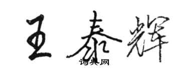 駱恆光王泰輝行書個性簽名怎么寫