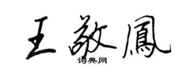 王正良王敬鳳行書個性簽名怎么寫