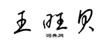 梁錦英王旺貝草書個性簽名怎么寫