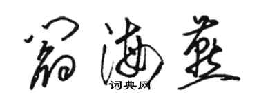 駱恆光閻海燕草書個性簽名怎么寫