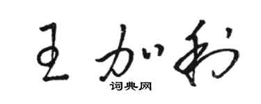 駱恆光王加利草書個性簽名怎么寫