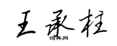 王正良王承柱行書個性簽名怎么寫