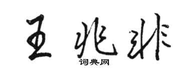 駱恆光王兆非行書個性簽名怎么寫
