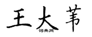 丁謙王大葦楷書個性簽名怎么寫