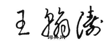 駱恆光王翰濤草書個性簽名怎么寫