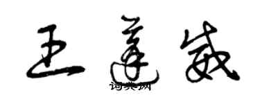 曾慶福王蓬威草書個性簽名怎么寫