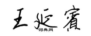 王正良王延賓行書個性簽名怎么寫