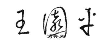 駱恆光王園平草書個性簽名怎么寫