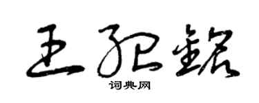 曾慶福王紀銘草書個性簽名怎么寫