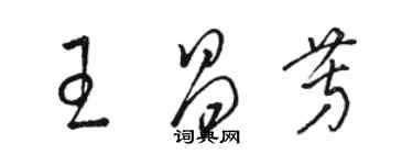 駱恆光王昌芳草書個性簽名怎么寫