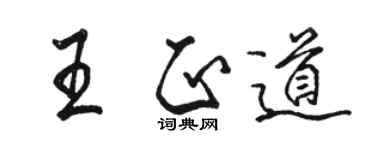 駱恆光王正道行書個性簽名怎么寫