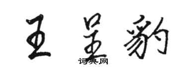 駱恆光王呈豹行書個性簽名怎么寫