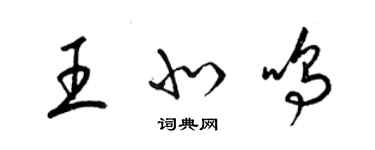 梁錦英王北鳴草書個性簽名怎么寫