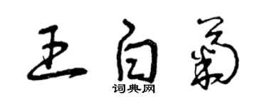 曾慶福王白菊草書個性簽名怎么寫