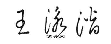 駱恆光王泳潛草書個性簽名怎么寫