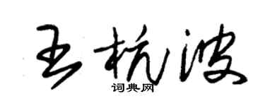 朱錫榮王杭波草書個性簽名怎么寫
