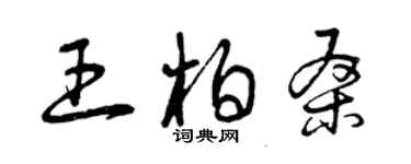 曾慶福王柏桑草書個性簽名怎么寫