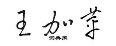 駱恆光王加苹草書個性簽名怎么寫