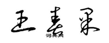 曾慶福王春果草書個性簽名怎么寫