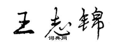 曾慶福王志錦行書個性簽名怎么寫