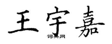 丁謙王宇嘉楷書個性簽名怎么寫
