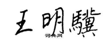 王正良王明驥行書個性簽名怎么寫