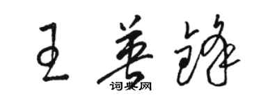 駱恆光王英鋒草書個性簽名怎么寫