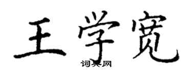 丁謙王學寬楷書個性簽名怎么寫