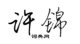 駱恆光許錦行書個性簽名怎么寫